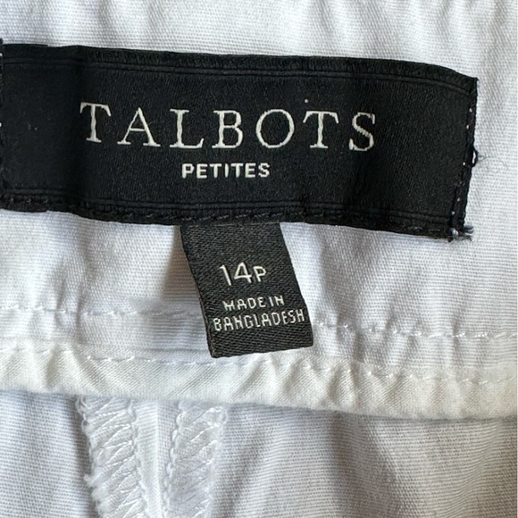 Talbots White Stretch Straight Leg Ankle Cropped Pants High Rise Size 14P - Picture 8 of 13